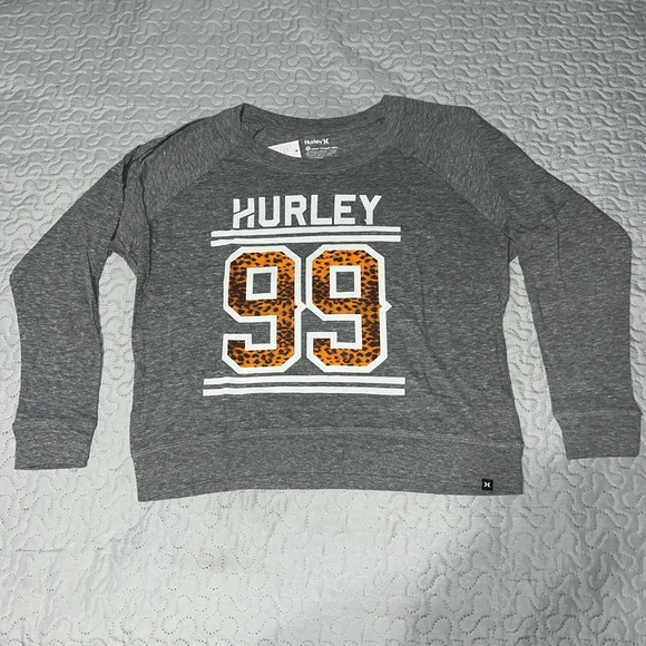 Hurley oversized long sleeve top tee shirt leopard animal print cheetah medium - Picture 5 of 8